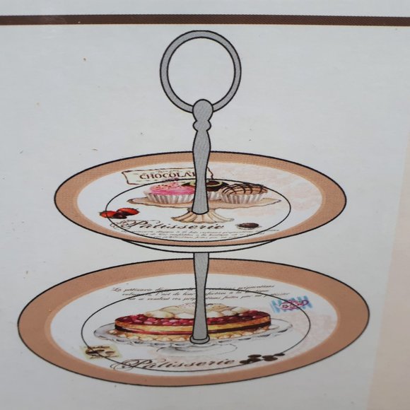 Easy Life Two Tier Porcelain Cake Plate - Picture 2 of 4